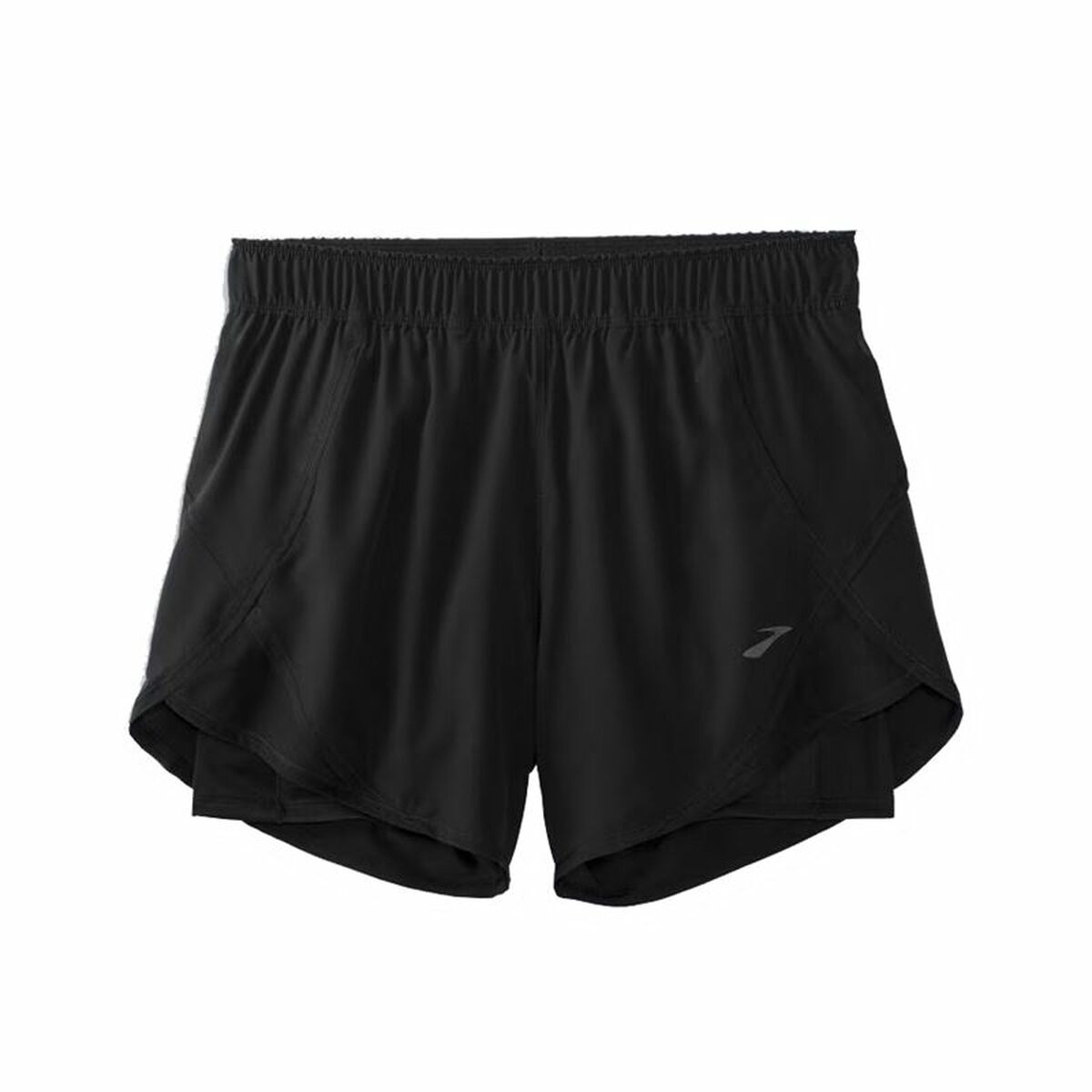 Black 2-in-1 sports shorts by Brooks for women